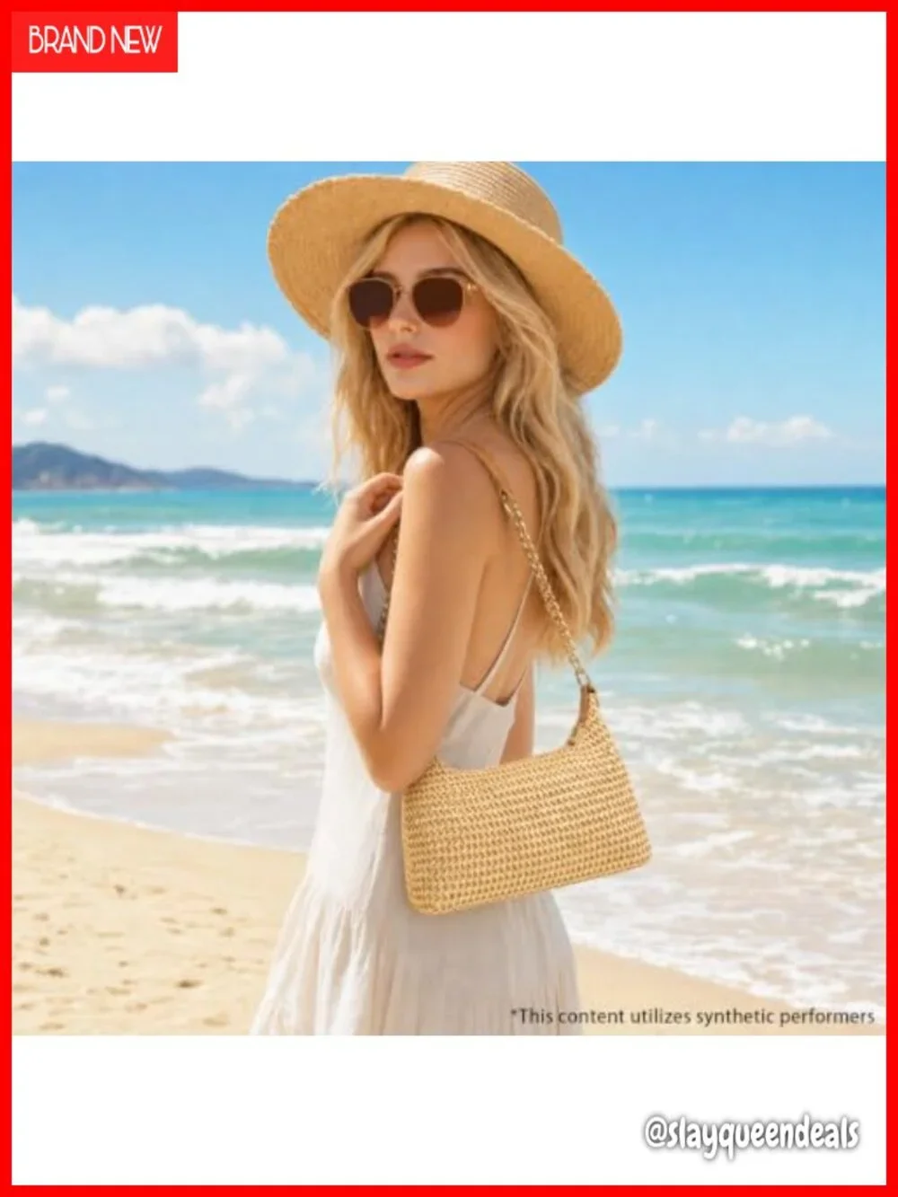 Straw Woven Boho Hobo Bag Adjustable Crossbody